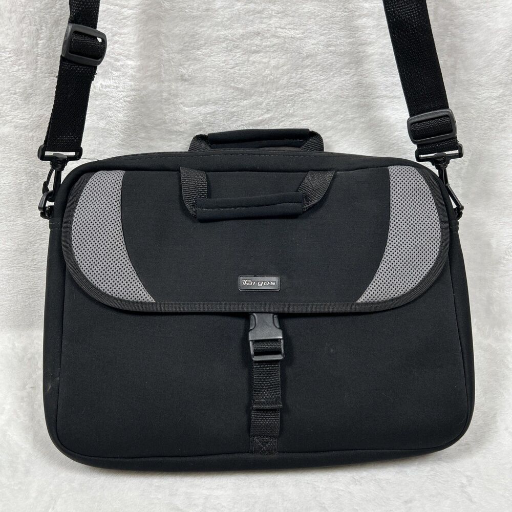 Targus Laptop Messenger Bag Black Gray CVR200-12A With Strap for 15” Laptop